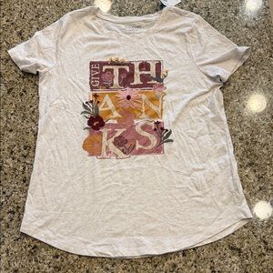 Maurices Cream Graphic Tee with Multicolor Design